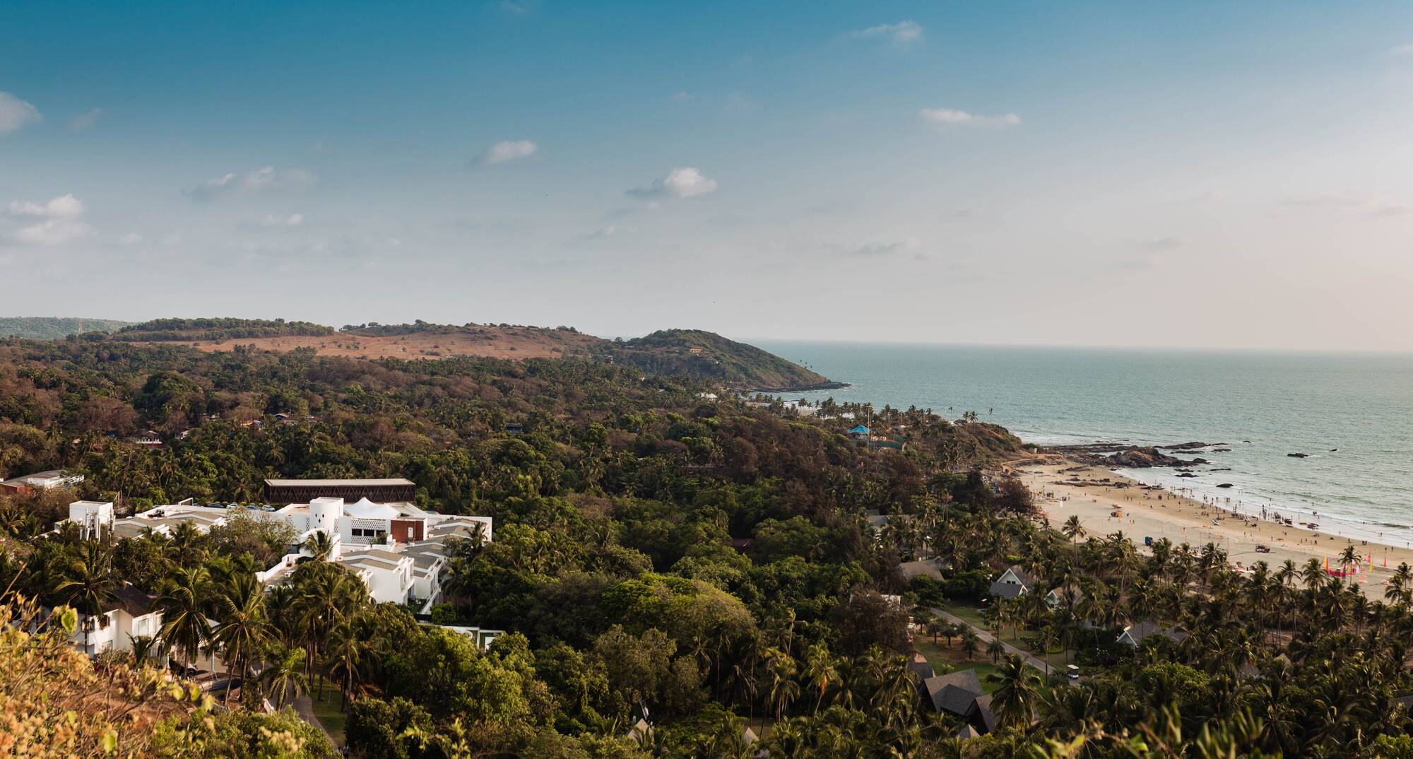 Aerial view of Mandrem Beach in North Goa